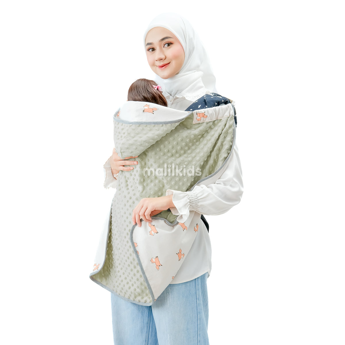 Blanket OTG Reversible Minky - Fox Orange