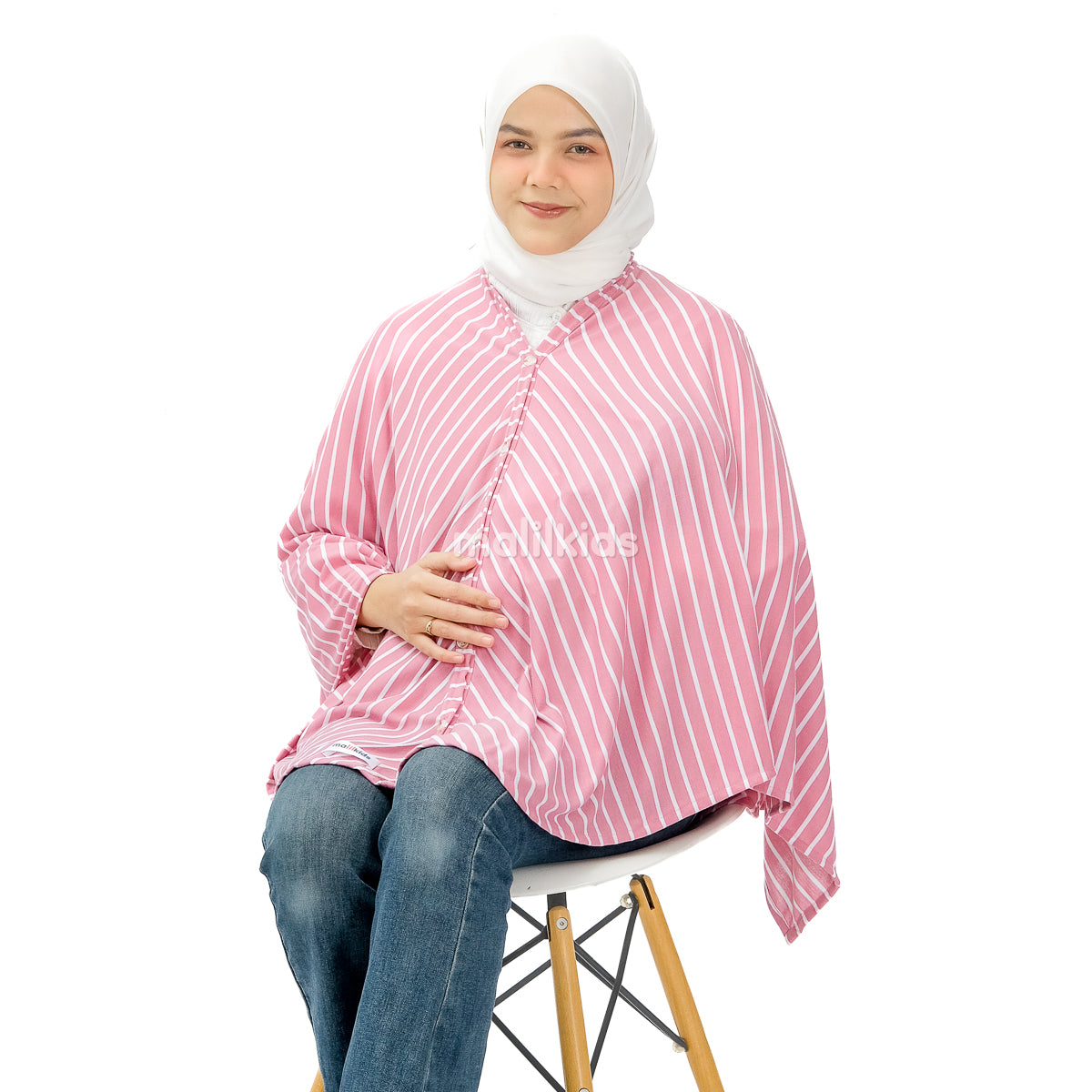 Nursing Cover 2in1 Stripe Dusty