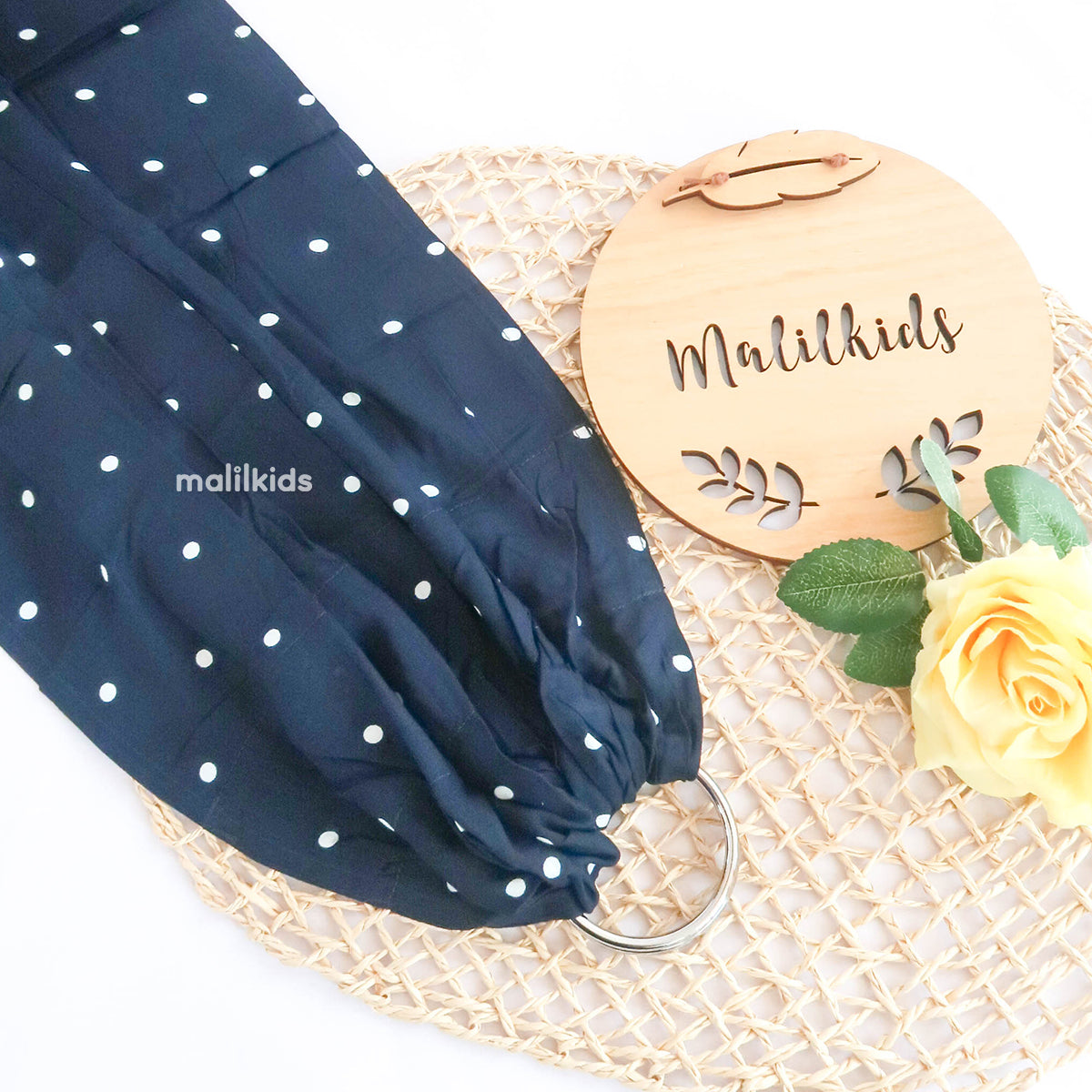 Ring Sling Rayon Dot Navy