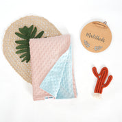 Reversible Two Tone Minky Blanket - Peach x Cloud