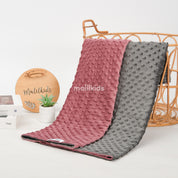 Reversible Two Tone Minky Blanket - Purple x Grey