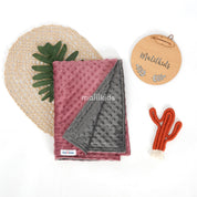 Reversible Two Tone Minky Blanket - Purple x Grey