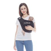 Sling Pouch Cotton Black Polka