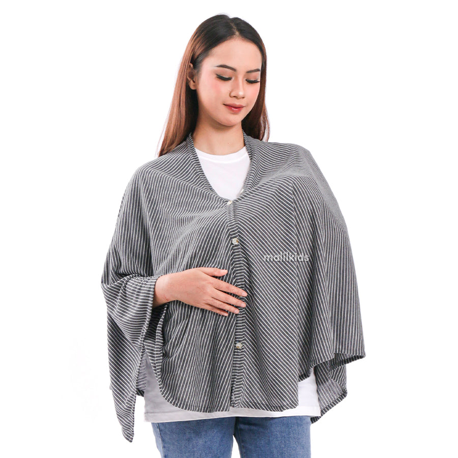 Nursing Cover 2in1 Stripe Grey