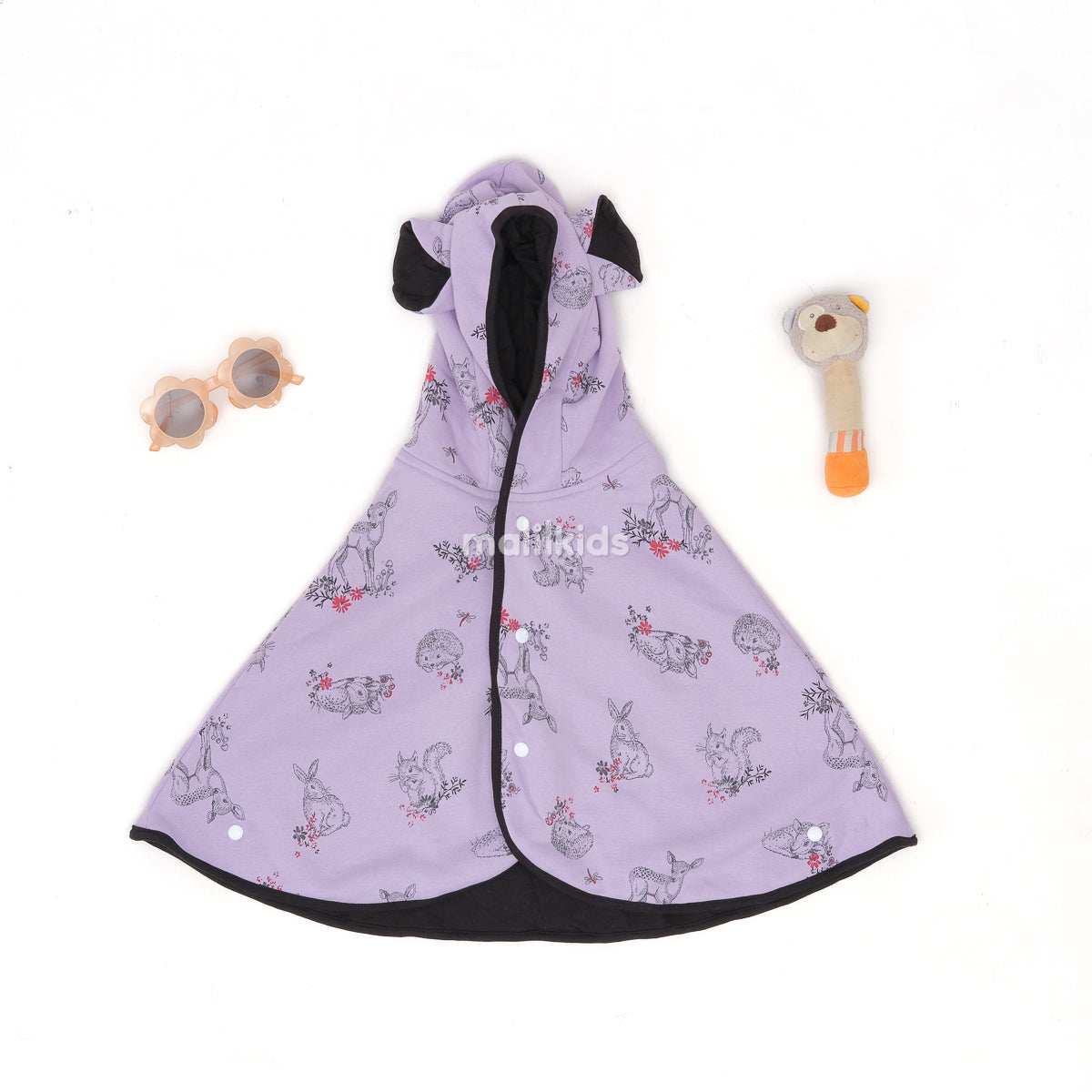 Baby Cape Print 2in1 - Purple Rabbit