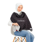 Blanket OTG Reversible Minky - Black Polka