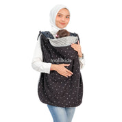 Blanket OTG Reversible Minky - Black Polka