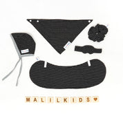 Mini Newborn Set Premium for Baby – Baby Gift Package 5 in 1 - Tone of Dark Grey Black