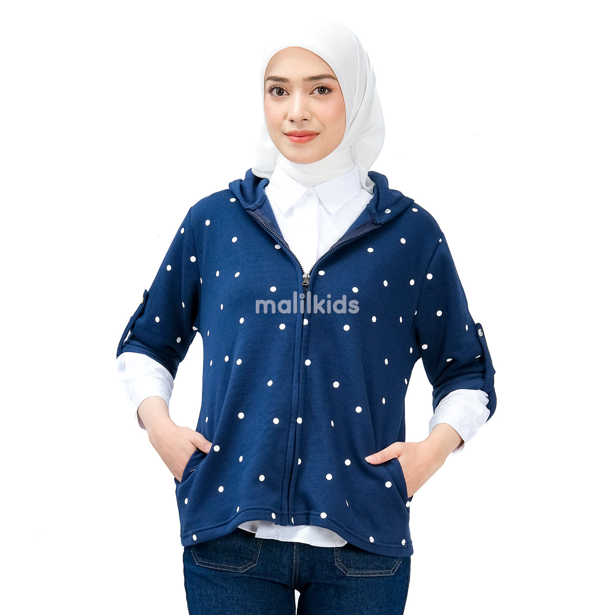 Jacket Hoodie Hug and Go 3in1 - Dot Navy