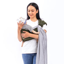 Load image into Gallery viewer, Ring Sling Kaos Bolak Balik : Gasing BB Bronze Green x Lite Grey

