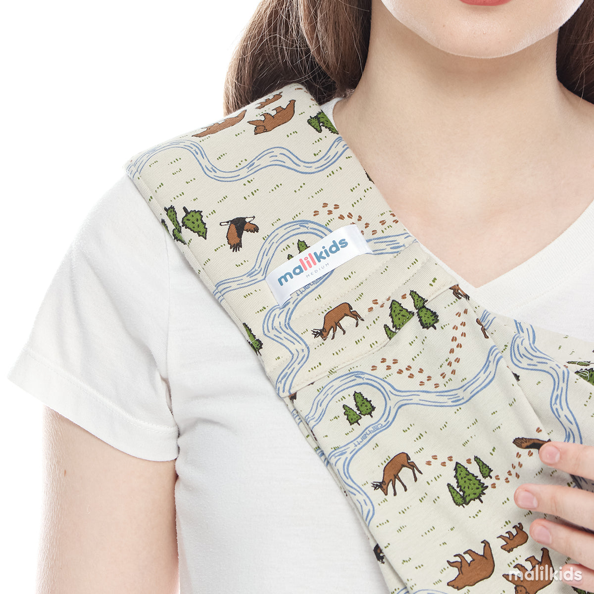 Sling Pouch Cotton Cream Woodland