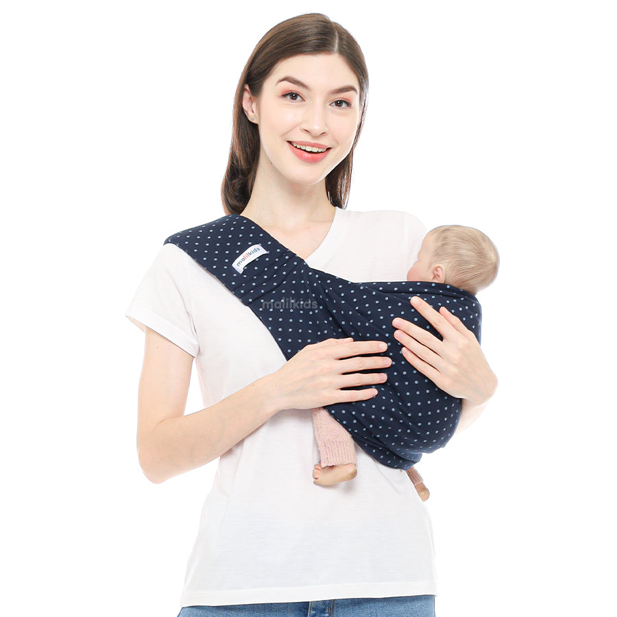 Geos Sling Pouch Double Layer (Dengan Busa di Pundak) : Navy Polka