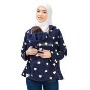 Jacket Hoodie Hug and Go 3in1 - Navy Hearts
