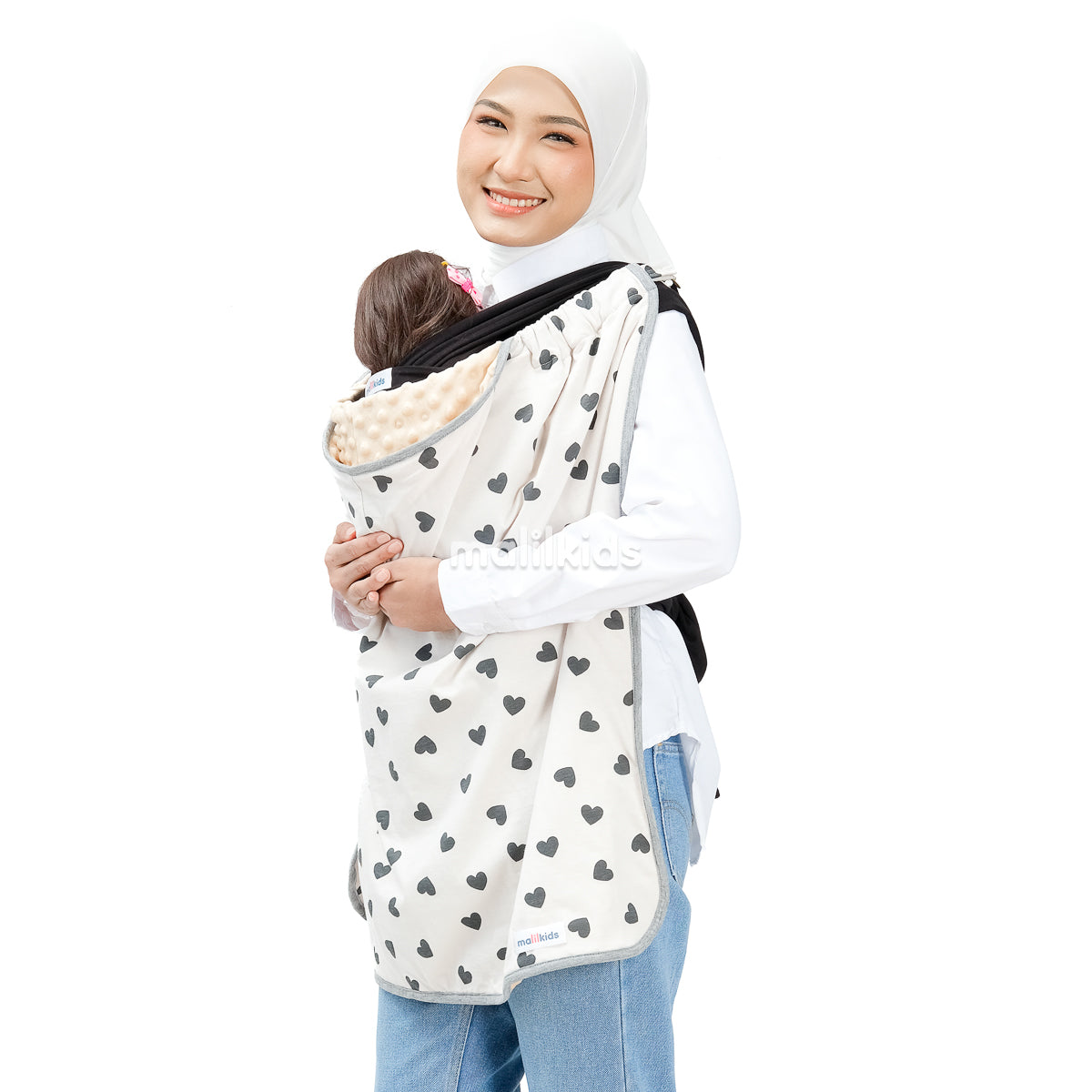 Blanket OTG Reversible Minky - Love Cream