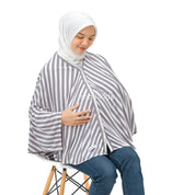 Nursing Cover 2in1 Stripe Ash Gray