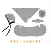 Mini Newborn Set Premium for Baby – Baby Gift Package 5 in 1 - Tone of Dark Grey Black