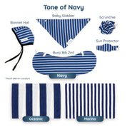 Mini Newborn Set Premium for Baby – Baby Gift Package 5 in 1 - Tone of Navy