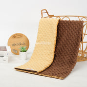 Reversible Two Tone Minky Blanket - Creme x Brown