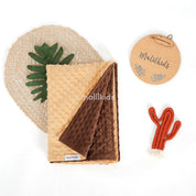 Reversible Two Tone Minky Blanket - Creme x Brown