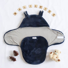 Load image into Gallery viewer, Reversible Wooly Baby Swaddle Bedong Instan - Solid Navy

