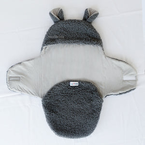 Reversible Wooly Baby Swaddle Bedong Instan - Stone Grey