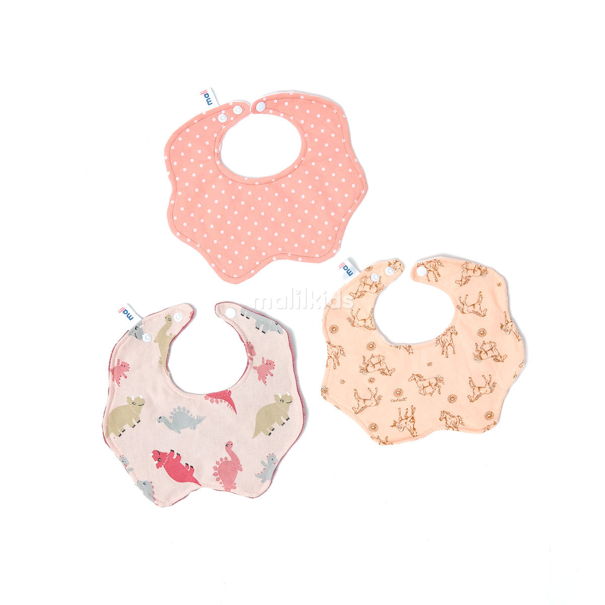 Celemek Bayi Bib Slabber 360 Minky x Cotton Print - Girl