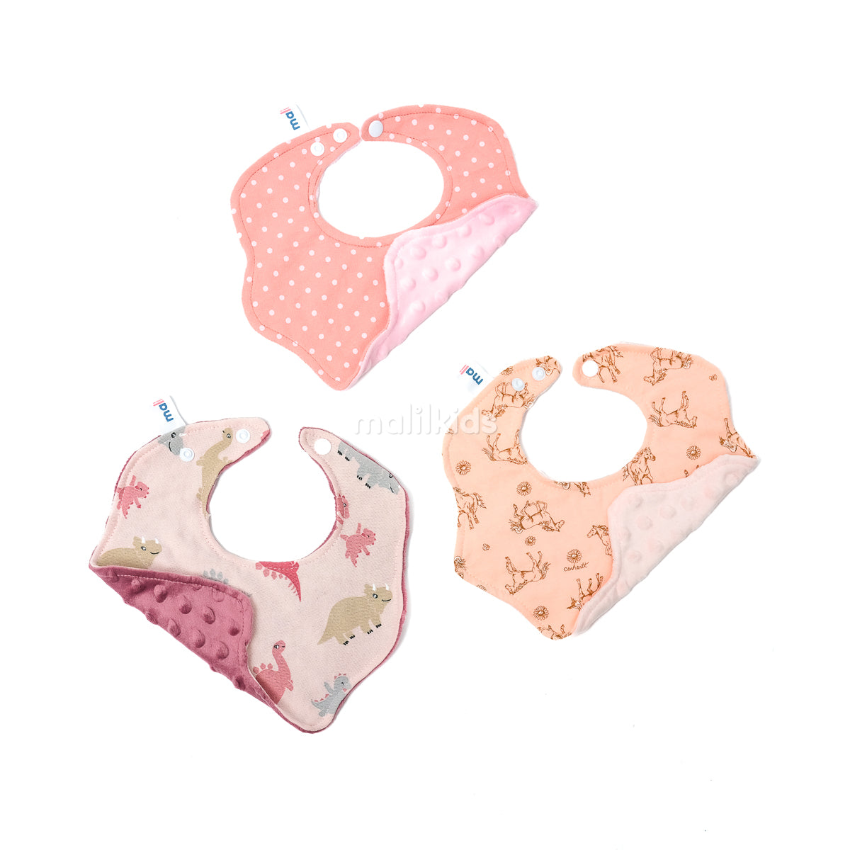 Celemek Bayi Bib Slabber 360 Minky x Cotton Print - Girl