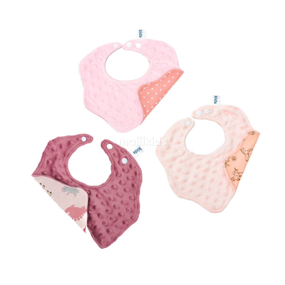 Celemek Bayi Bib Slabber 360 Minky x Cotton Print - Girl