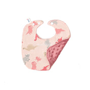 Baby Bib Minky Cotton Print Square - Girl