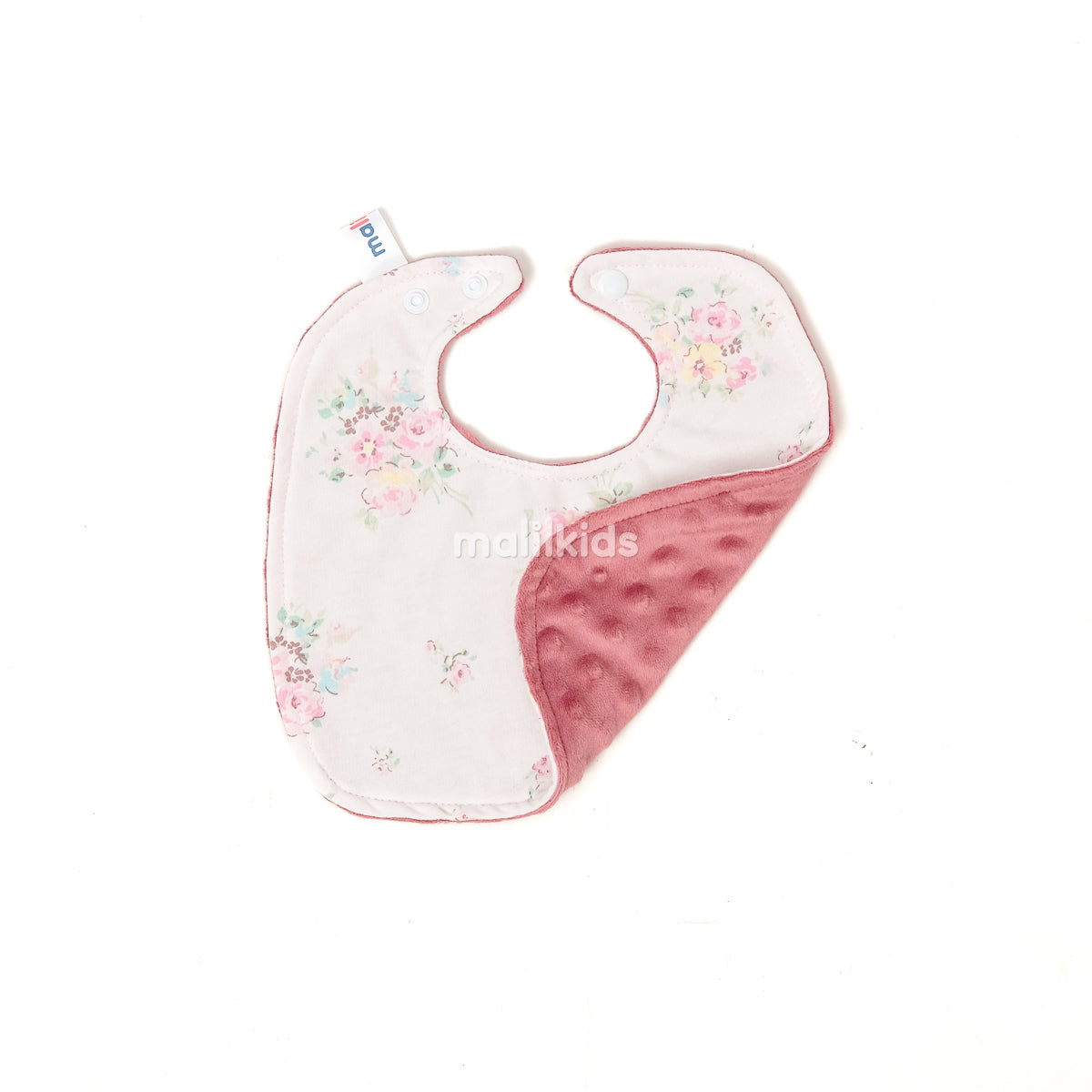 Baby Bib Minky Cotton Print Square - Girl