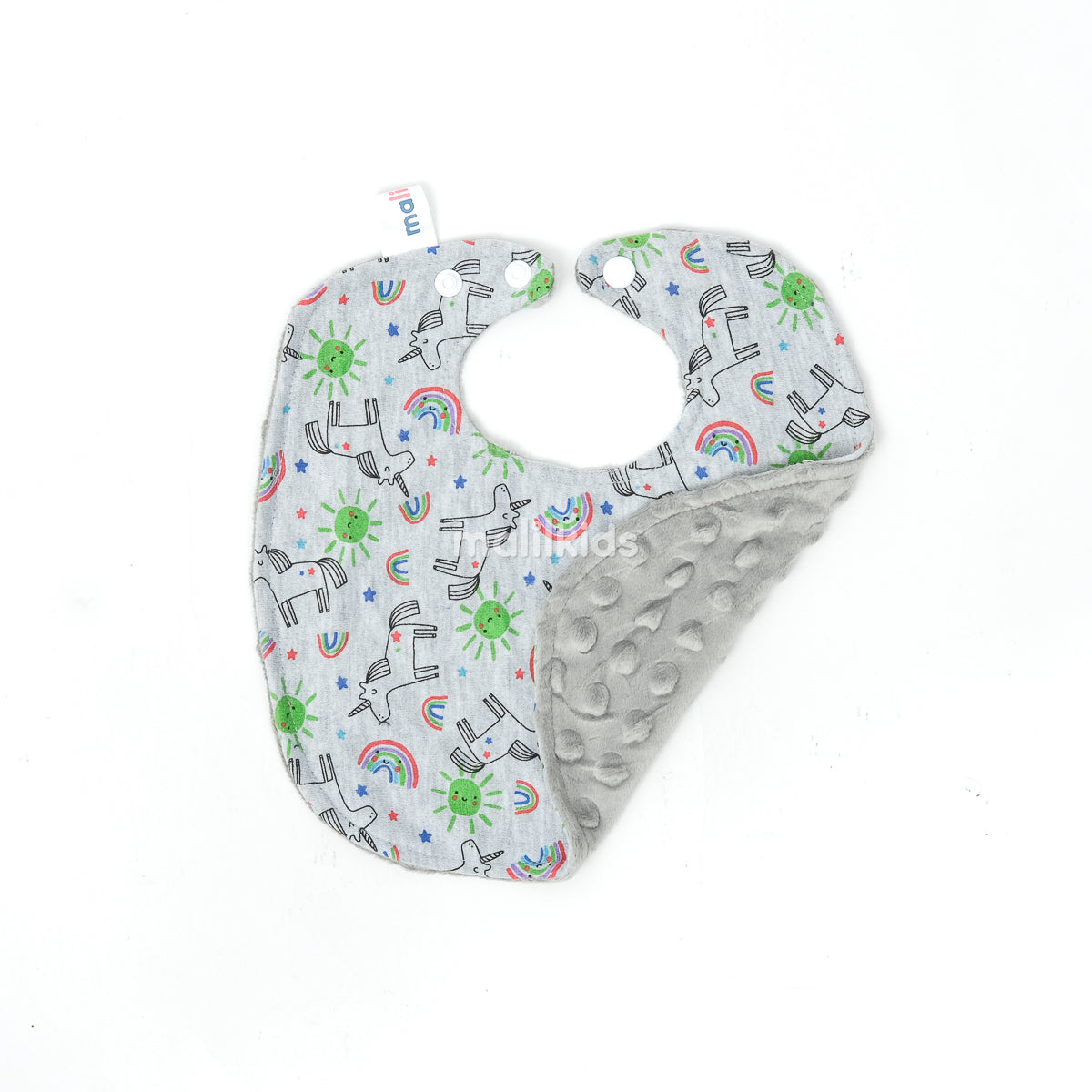 Baby Bib Minky Cotton Print Square - Unisex