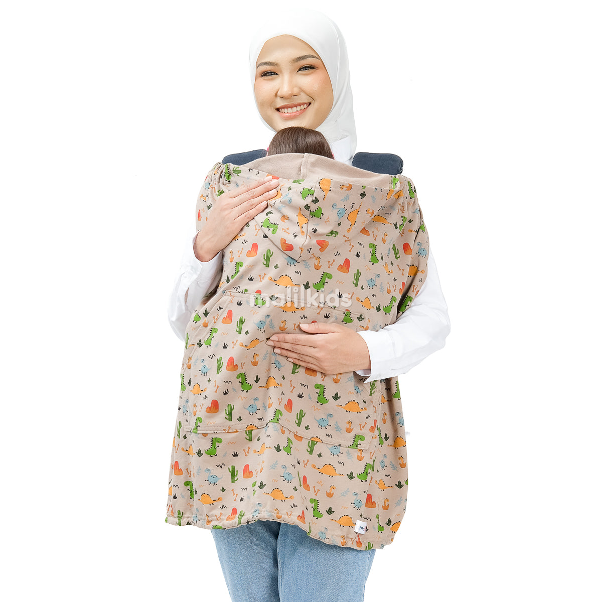 (UPGRADED) Malilkids Selimut Bayi Blanket Clip & Go Cover Pro 3in1 – Brown Dino
