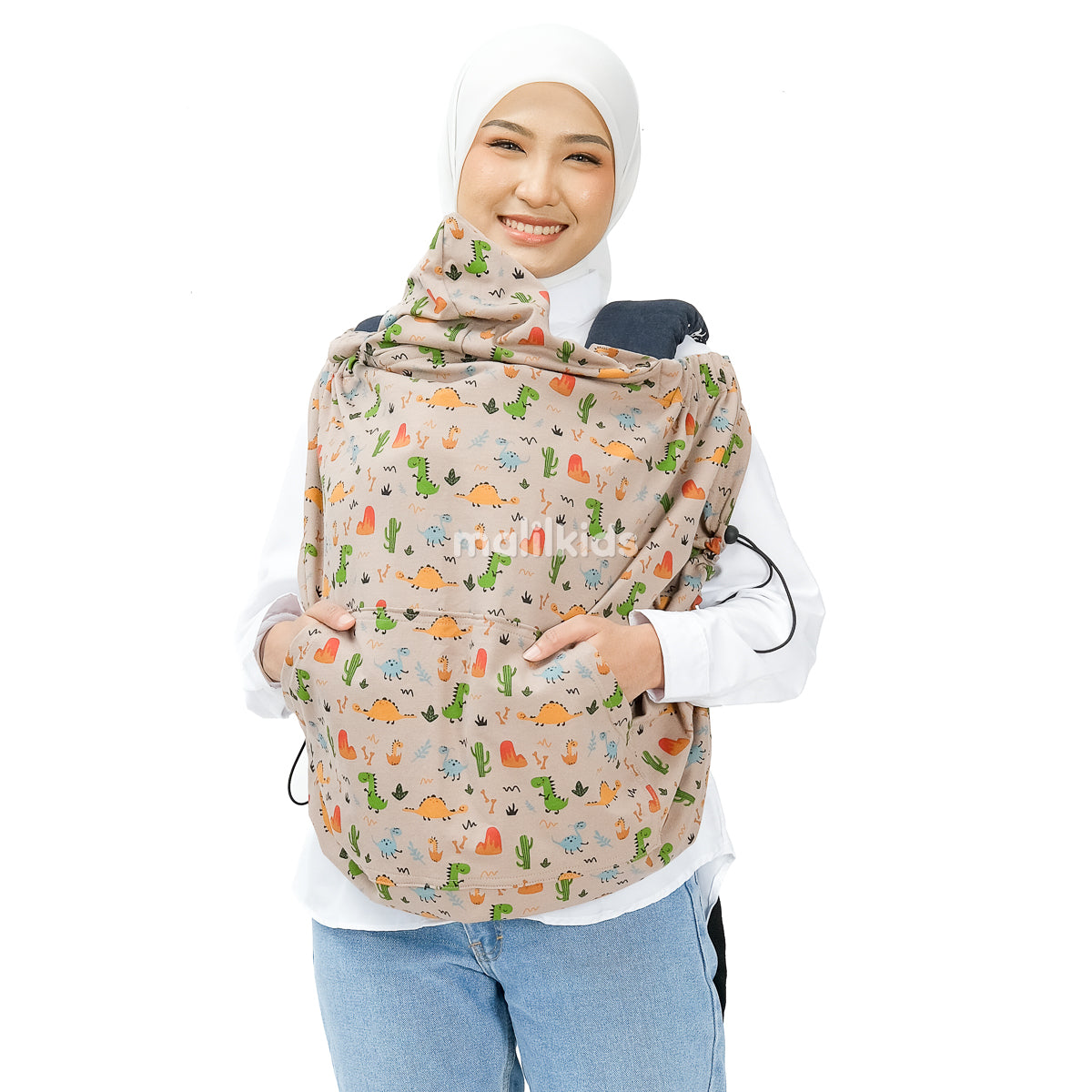 (UPGRADED) Malilkids Selimut Bayi Blanket Clip & Go Cover Pro 3in1 – Brown Dino
