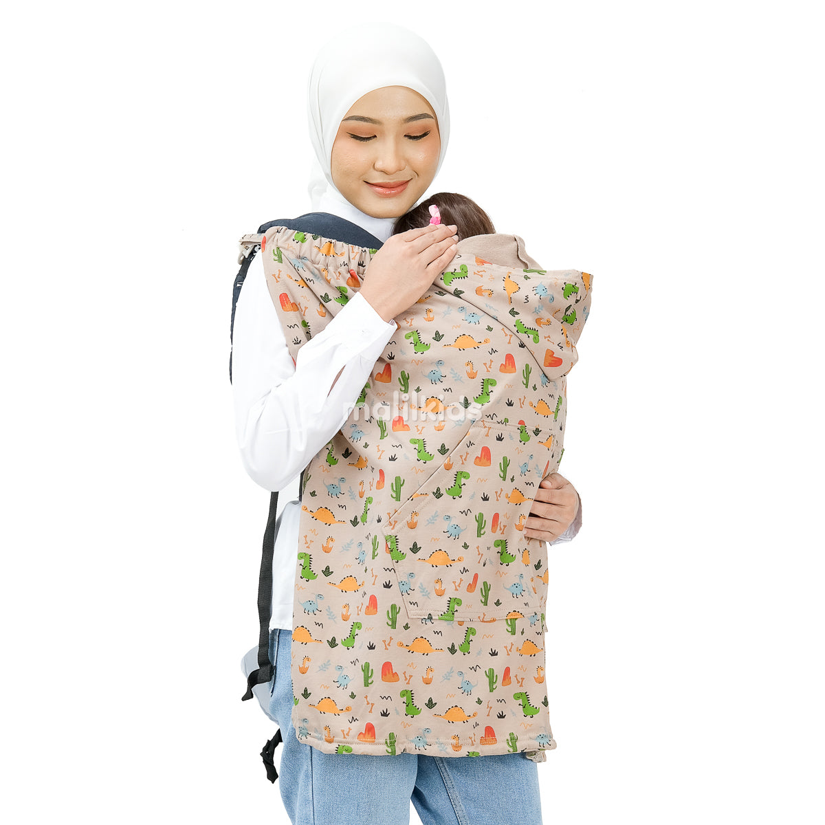(UPGRADED) Malilkids Selimut Bayi Blanket Clip & Go Cover Pro 3in1 – Brown Dino