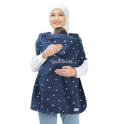 (UPGRADED) Malilkids Selimut Bayi Blanket Clip & Go Cover Pro 3in1 – Dot Navy