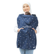 (UPGRADED) Malilkids Selimut Bayi Blanket Clip & Go Cover Pro 3in1 – Dot Navy