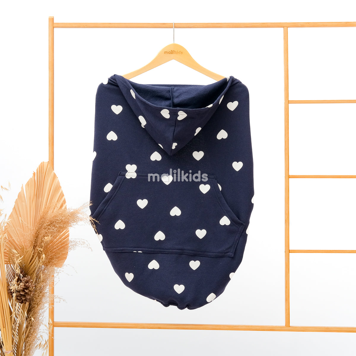 (UPGRADED) Malilkids Selimut Bayi Blanket Clip & Go Cover Pro 3in1 – Navy Hearts