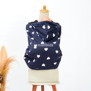 (UPGRADED) Malilkids Selimut Bayi Blanket Clip & Go Cover Pro 3in1 – Navy Hearts