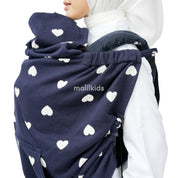 (UPGRADED) Malilkids Selimut Bayi Blanket Clip & Go Cover Pro 3in1 – Navy Hearts
