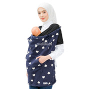 (UPGRADED) Malilkids Selimut Bayi Blanket Clip & Go Cover Pro 3in1 – Navy Hearts