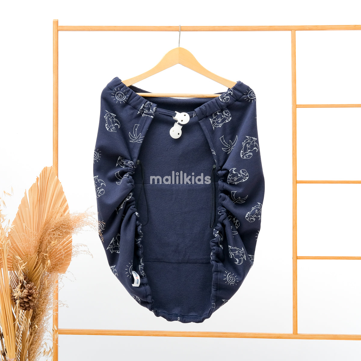 (UPGRADED) Malilkids Selimut Bayi Blanket Clip & Go Cover Pro 3in1 – Sunny Dino