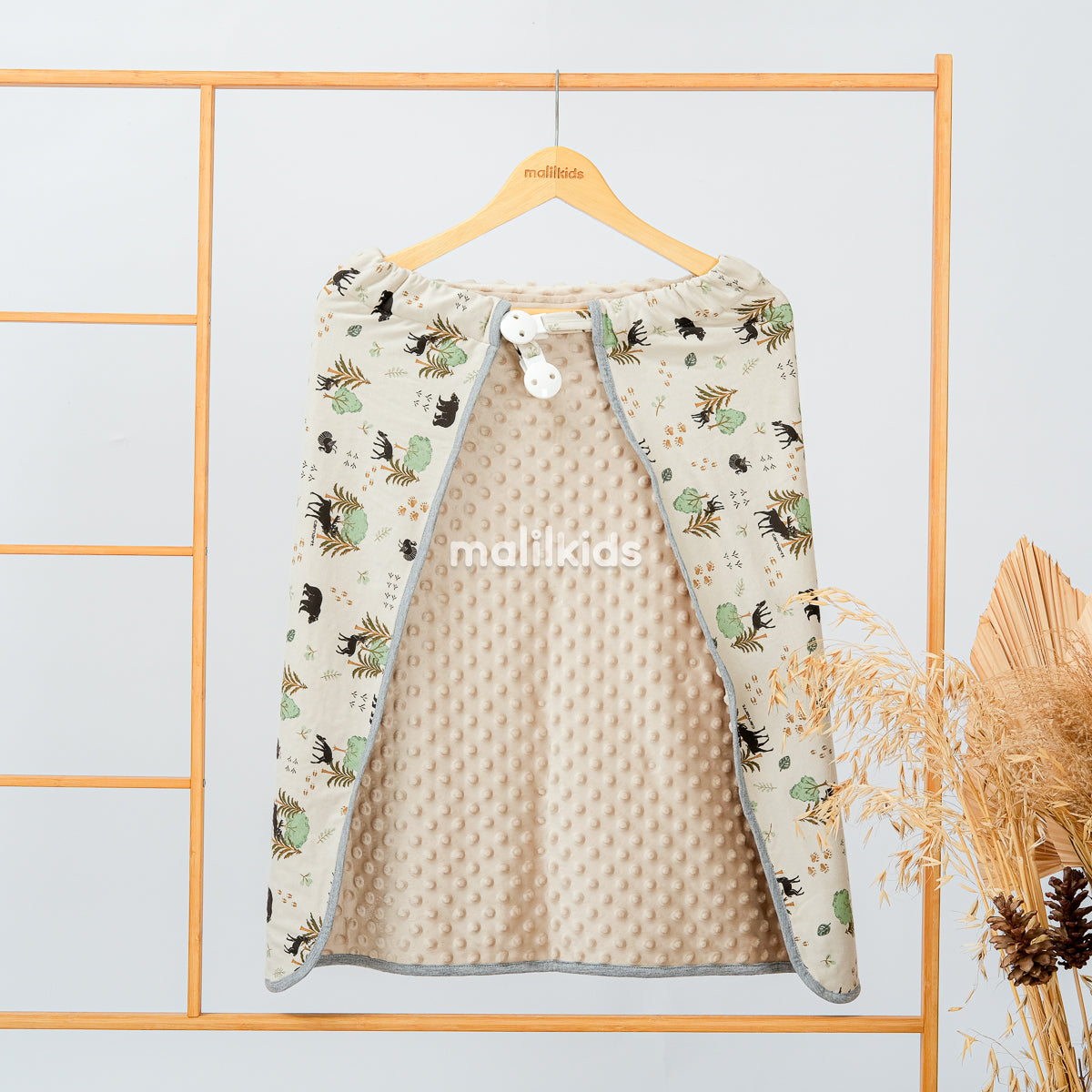 Blanket OTG Reversible Minky - Cream Forest