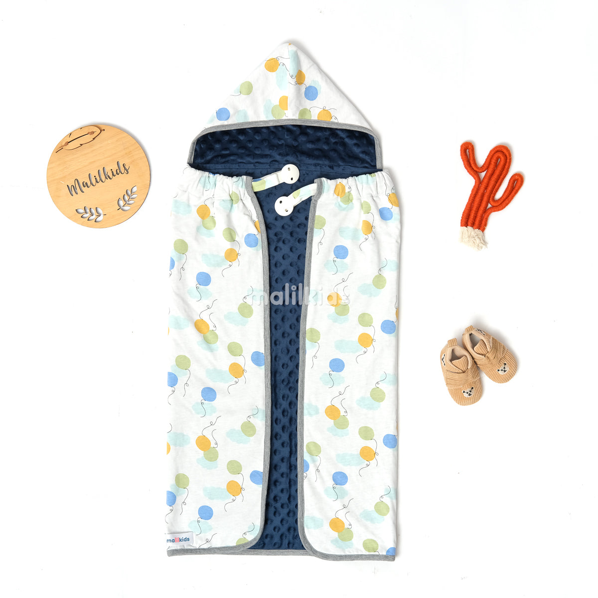 Blanket OTG Reversible Minky - Cute Balloons