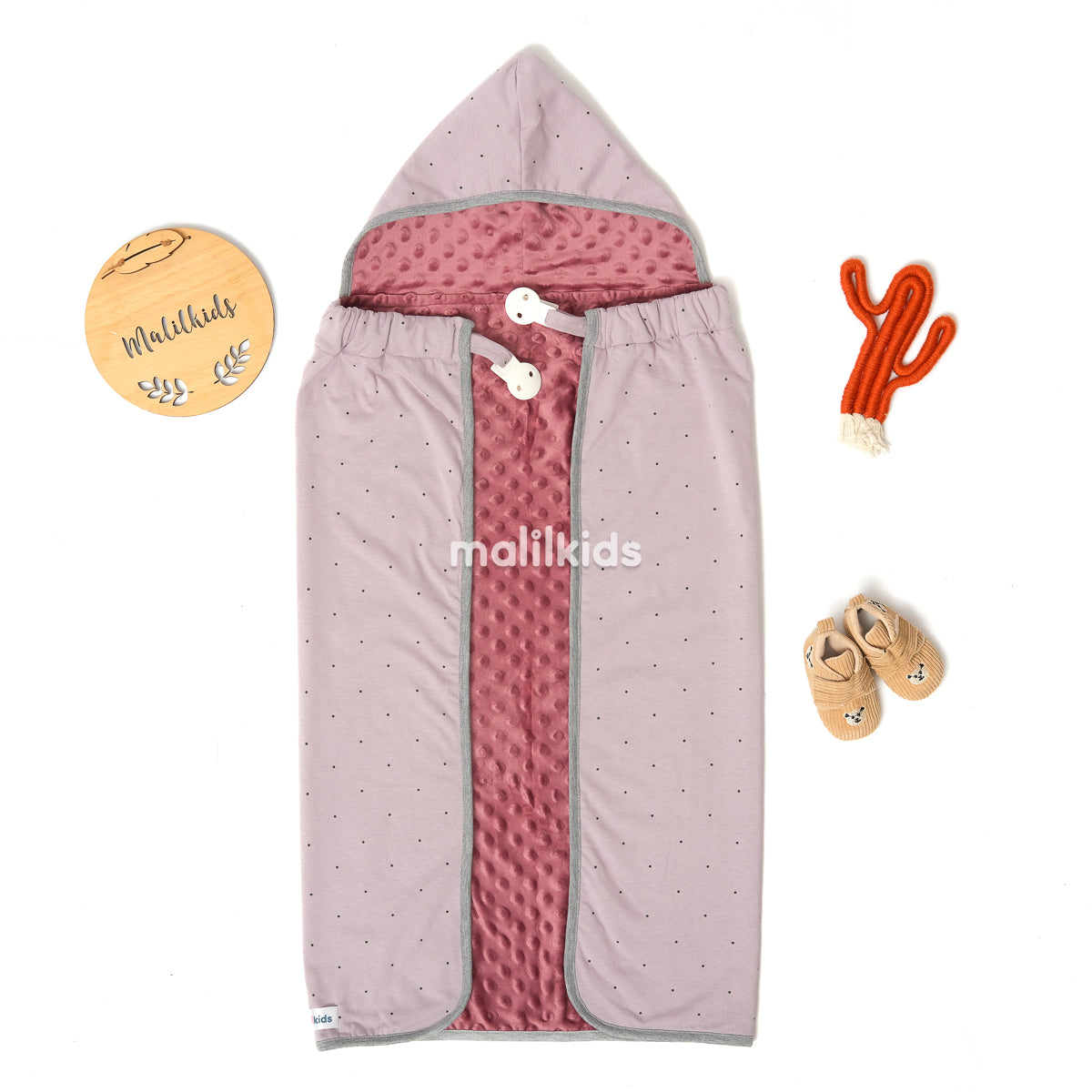 Blanket OTG Reversible Minky - Dot Lilac