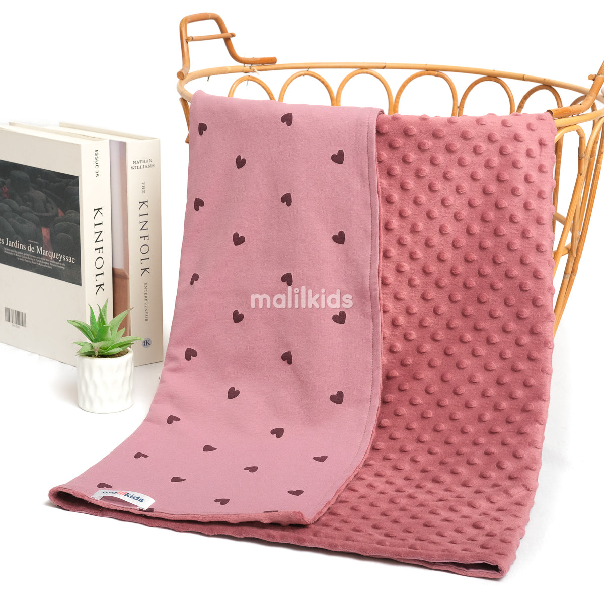 Minky Blanket - Berry Heart