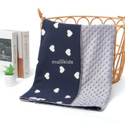 Minky Blanket - Navy Hearts