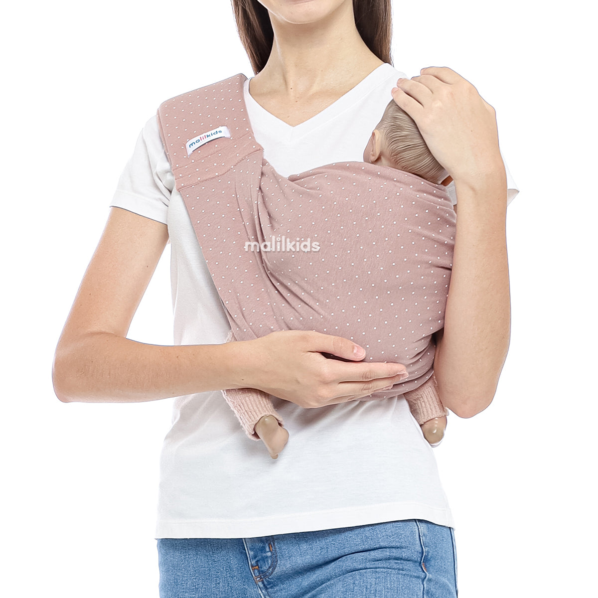 Sling Pouch Cotton Pink Polka