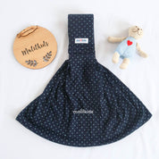 Sling Pouch Cotton Navy Polka