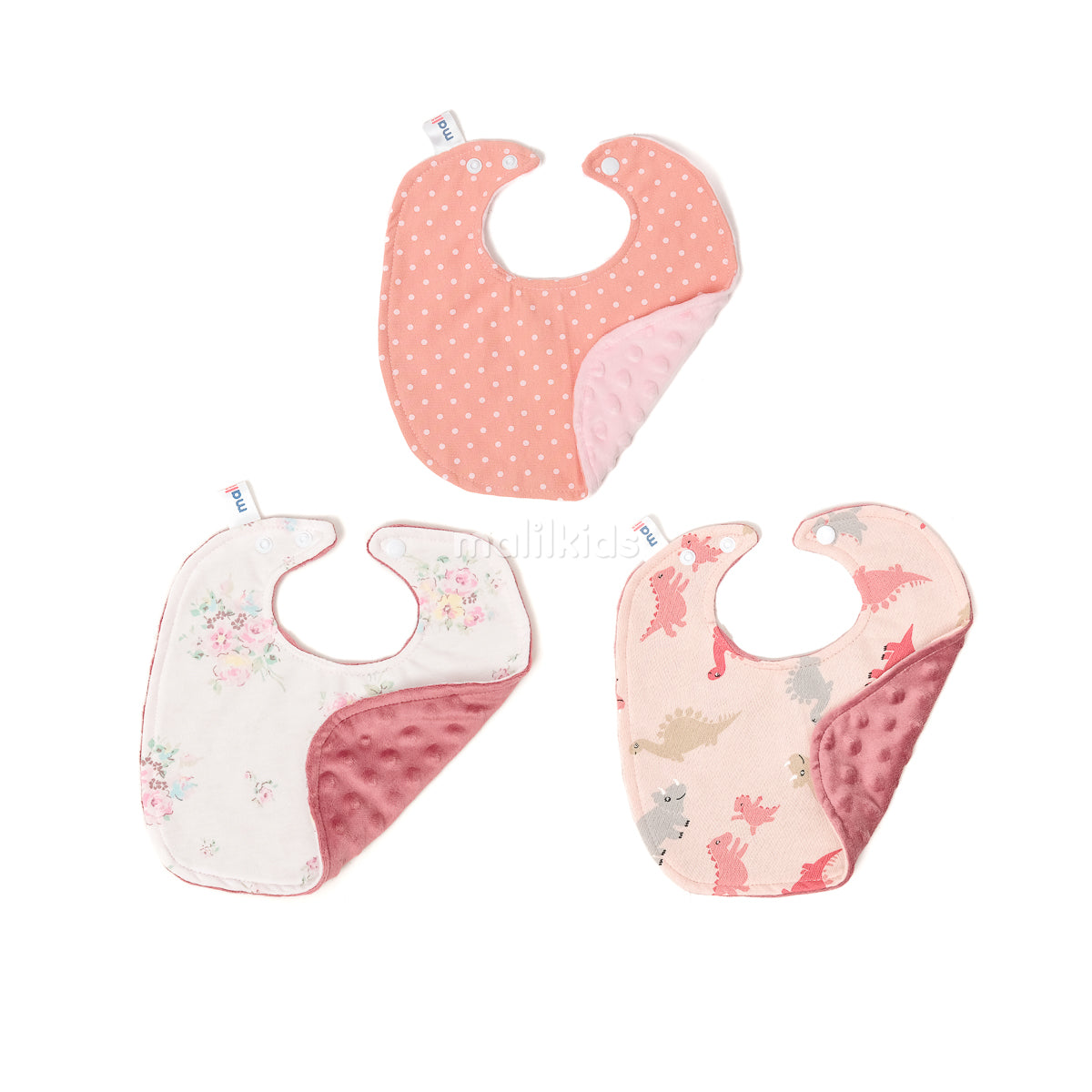 Baby Bib Minky Cotton Print Square - Girl