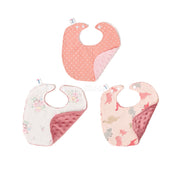 Baby Bib Minky Cotton Print Square - Girl